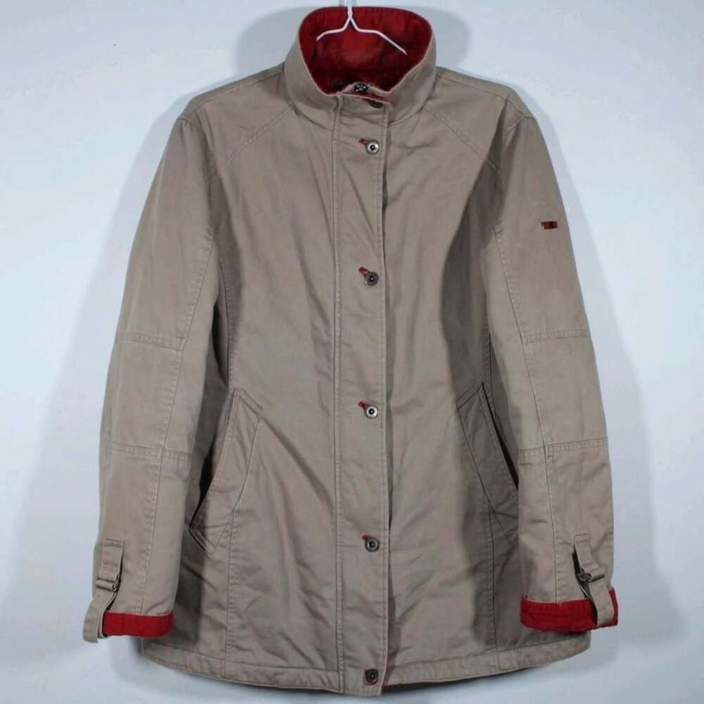Pacific Trail Vintage Military Inspired Quilted Utility Jacket Khaki Tan XL